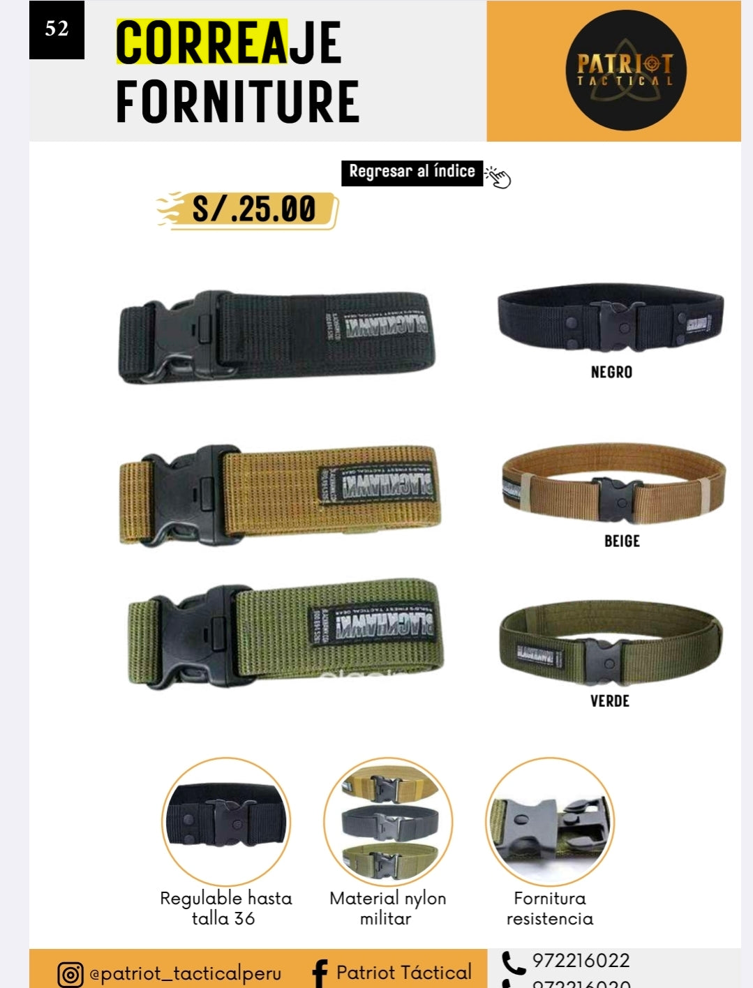 Correa táctica de fornitura nylon militar