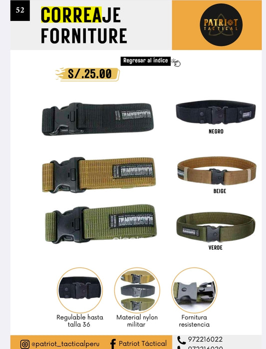 Correa táctica de fornitura nylon militar