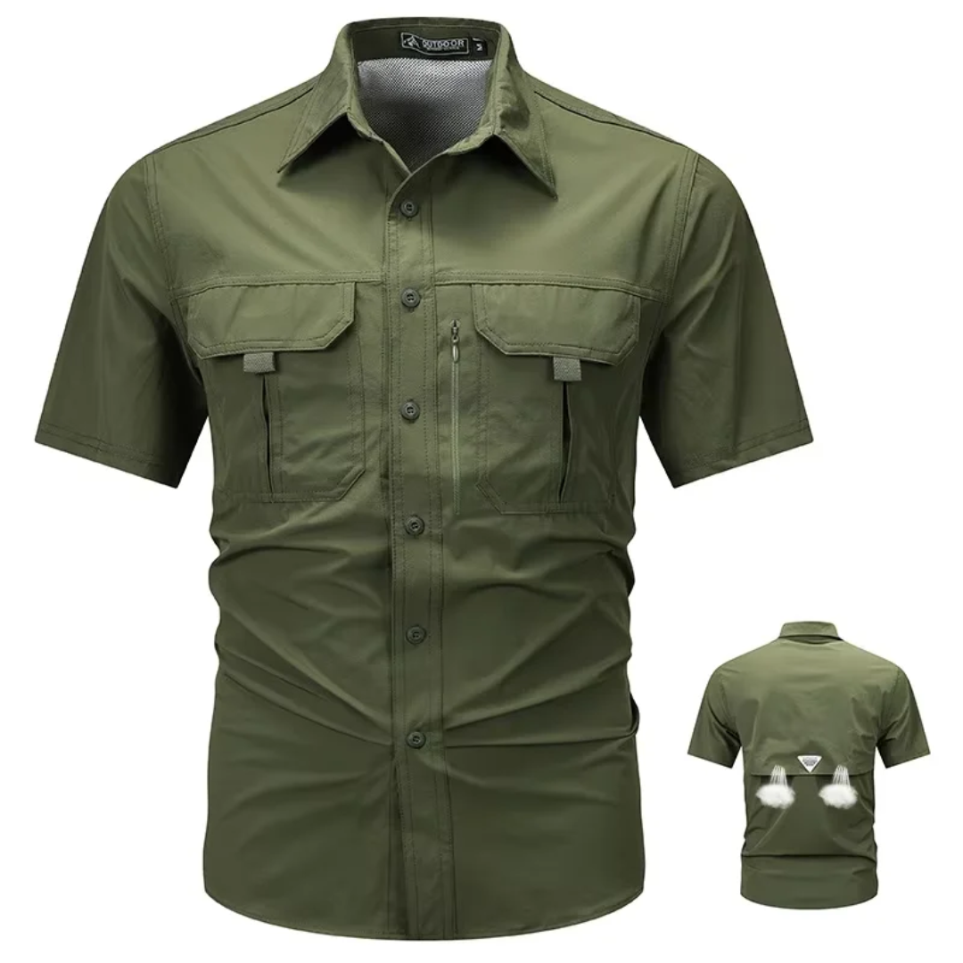 Camisa Táctica Spandex Manga Corta Multibolsillos