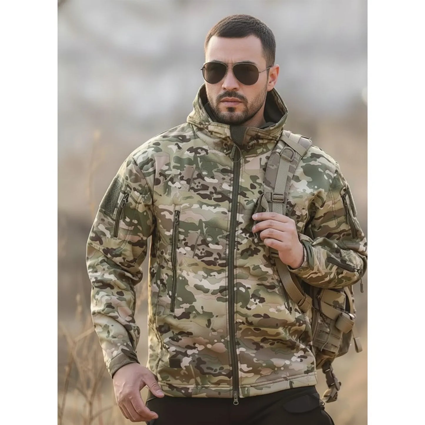 Casaca Táctica Piel de Tiburón Camuflada