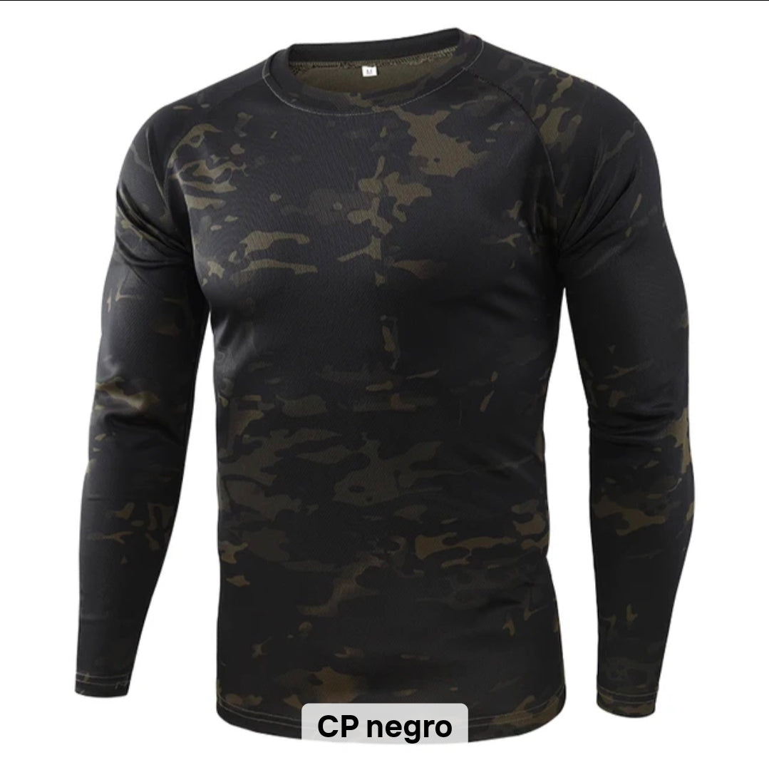 Camiseta ESDY Manga Larga Táctica – Secado Rápido y Protección UV