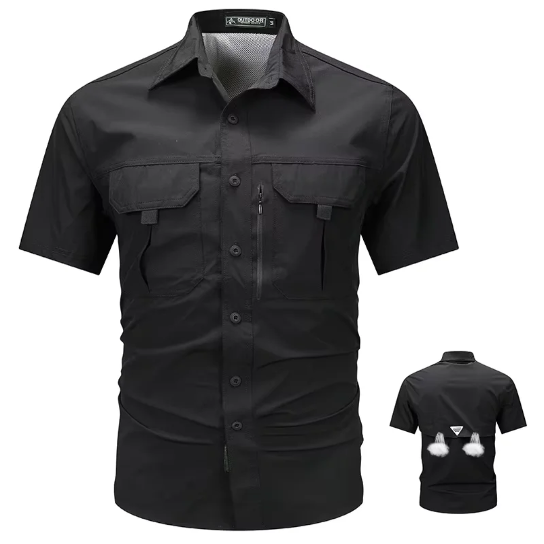 Camisa Táctica Spandex Manga Corta Multibolsillos